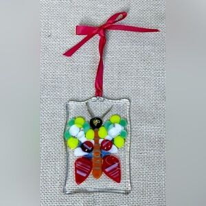 Butterfly Art Glass Sun Catcher Boho Whimsical Fairy Goblin Core Eclectic Artsy